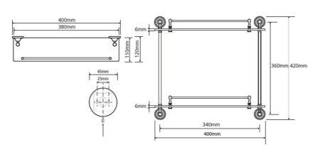 Полка Bemeta Retro 144301122 хром/матовое стекло 