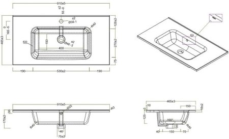 Раковина BelBagno BB900ETL Белая 