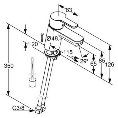 Смеситель Kludi Logo Neo 372830575 для раковины 