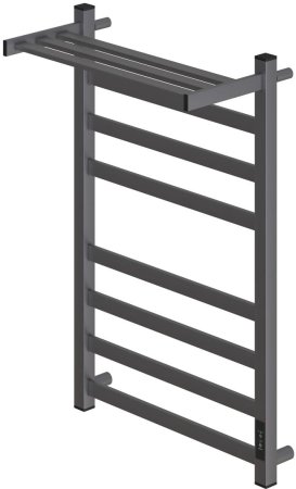 Полотенцесушитель электрический Point Меркурий PN83858PGR П7 500x800 с полкой, диммер справа, графит премиум 