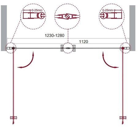 Душевая дверь BelBagno Etna 130 ETNA-B-2-130-C-Cr профиль Хром стекло прозрачное 