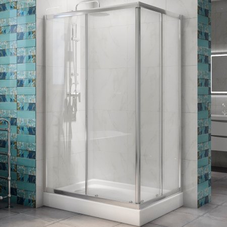 Душевой уголок BelBagno Due 100x80 DUE-AH-2-100/80-C-Cr профиль Хром стекло прозрачное 