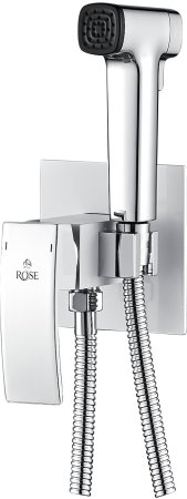 Гигиенический душ со смесителем Rose R1505F-2, белый/хром 