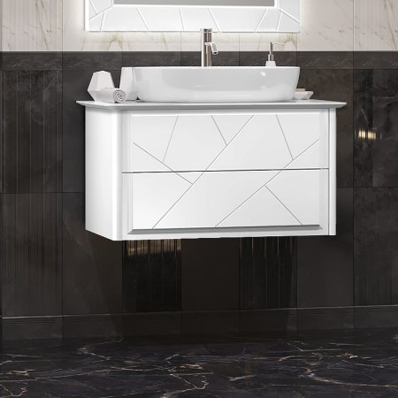 Тумба под раковину Opadiris Луиджи 90 00-00005939 подвесная Белая матовая 