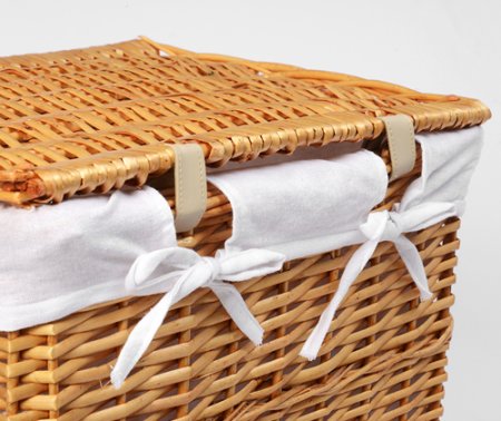 Корзина для белья WasserKRAFT Ammer WB-370-M светло-коричневая, средняя 