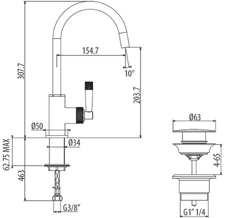 Смеситель для раковины Gattoni MD MD120/20C0 Хром 