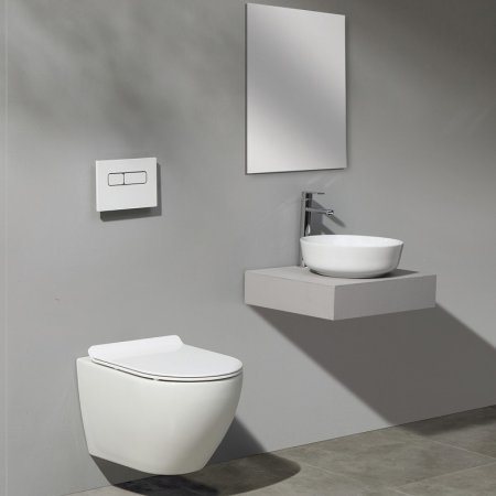 Унитаз CeramaLux 2197 подвесной Белый с сиденьем Микролифт 