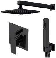 Душевая система Gattoni Kubik KTQ15/PDNO Черная матовая Душевая система Gattoni Kubik KTQ15/PDNO Черная матовая