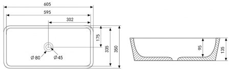 Раковина-чаша Abber Rechteck 60 AC2204MB Черная матовая 