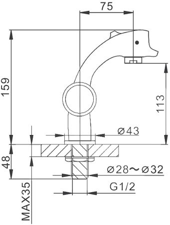 Кран для одного типа воды Frap F4197 Хром 