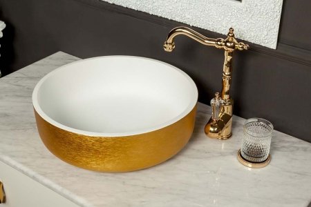 Раковина Boheme Armadi Art NeoArt 40 819-G Золото Белая 