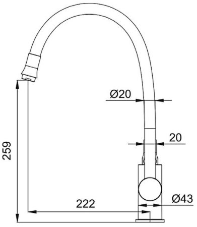 Смеситель для кухни Frap H67-6 F4067-6 Черный матовый 