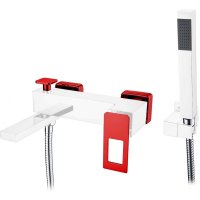 Смеситель для ванны Boheme Q 143-CRR Хром Красный