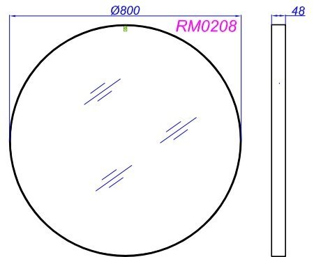 Зеркало Aqwella RM 80 черное 