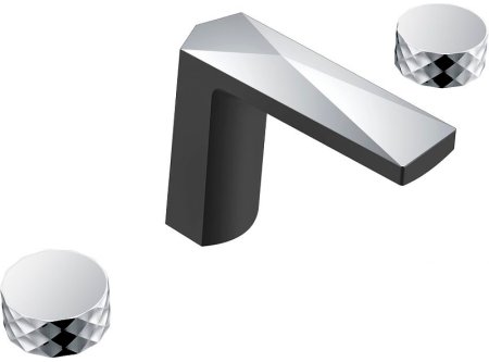 Смеситель для раковины Boheme Venturo 150-BCR-DIAMOND Черный матовый Хром 