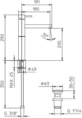 Смеситель для раковины Bossini Oki Z005303.030 Хром 