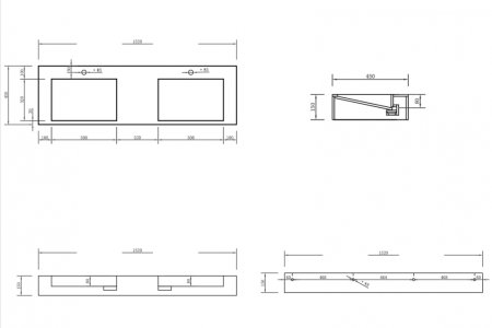 Раковина подвесная ABBER Stein AS2643-1.5 двойная, белая матовая 