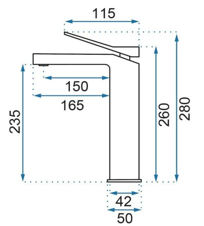 Смеситель для раковины без донного клапана Rea Duet REA-B4414 