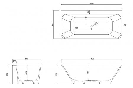 Ванна из искусственного камня ABBER Stein AS9619 белая матовая 