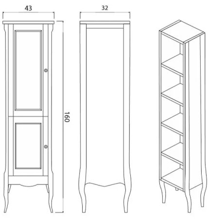 Шкаф пенал Creto Viva 43 L 13-TPO Olivine 