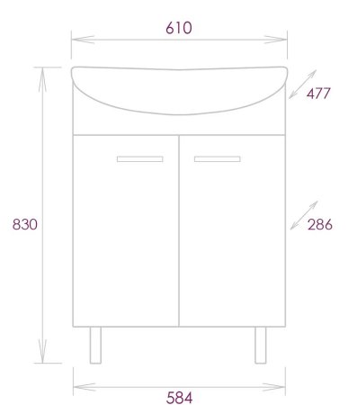 Тумба с раковиной Onika Коралл 60 