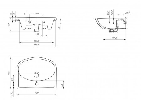 Тумба с раковиной Onika Коралл 60 