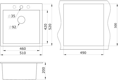 Мойка кухонная Paulmark Praktisch PM105152-CO 51х52см, кофе 