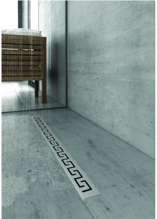 Душевой лоток Berges B1 Antik 800 090026 с решеткой Хром матовый 