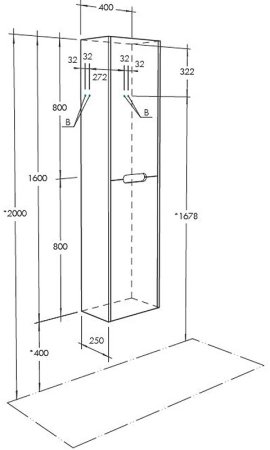 Шкаф пенал Aquaton Оливия 40 1A254603OLVG0 подвесной Бежевый Дуб велл 