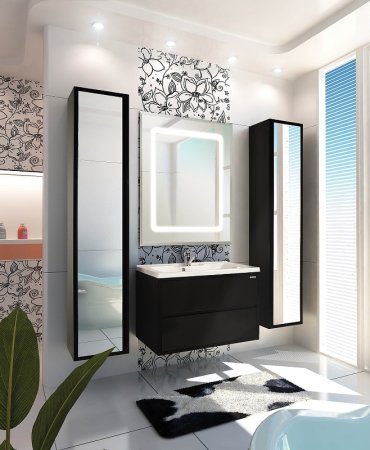 Шкаф пенал Aquaton Римини 30 1A234703RN950 подвесной Черный глянец 