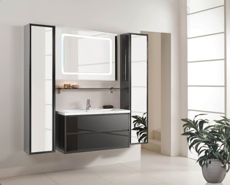 Шкаф пенал Aquaton Римини 30 1A234703RN950 подвесной Черный глянец 