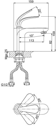 Смеситель D&K Gondolla DA1022141 для раковины 