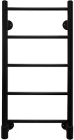 Полотенцесушитель электрический H 800x400 черный матовый, форма лесенка, скрытое/наружное подключение, 800мм x 428мм