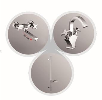 Комплект для ванной Hoffnung HFG-9898 Trio хром 