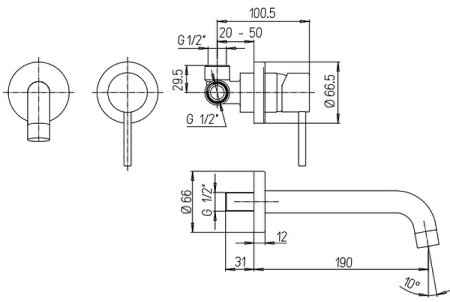 Смеситель для раковины Paini Cox 78CR208 Хром 