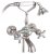 Смеситель Timo Ritz 0144Y Silver cross для ванны с душем 
