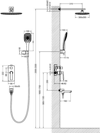 Душевой комплект Timo Helmi SX-4099/03SM С ВНУТРЕННЕЙ ЧАСТЬЮ 