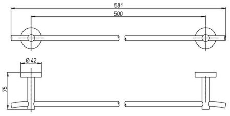 Полотенцедержатель Paini Pixel 58 81CR002 Хром 