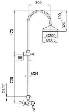 Душевая система Bugnatese Oxford 6336CDO Золото 