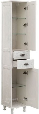 Шкаф-пенал для ванной Aquanet Тесса Декапе 35 жасмин/серебро 