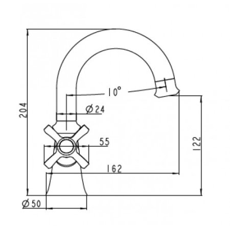 Смеситель для раковины Kaiser Carlson Lux 11211 Хром 