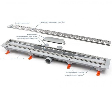 Душевой лоток Paini Harmony 750 CH750H с решеткой Хром 
