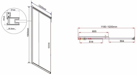 Душевой уголок Vincea Garda 120х80 VSS-1G8012CH профиль Хром стекло шиншилла 