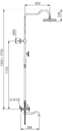 Душевая система Gappo G89-4 G2489-4 Бронза 