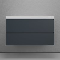 Тумба подвесная Style Line "Манхэттен 100" ЭМАЛЬ под ASTI 100 2 ящика PLUS графит