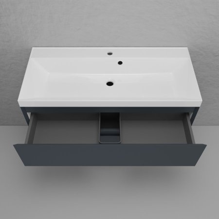 Тумба подвесная Style Line "Манхэттен 100" ЭМАЛЬ под ASTI 100 2 ящика PLUS графит 