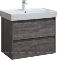 Тумба с раковиной Aquanet Nova Lite 75 дуб серый (2 ящика)