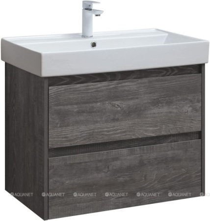 Тумба с раковиной Aquanet Nova Lite 75 дуб серый (2 ящика) 