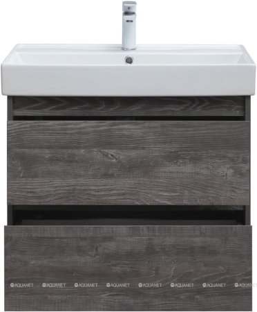Тумба с раковиной Aquanet Nova Lite 75 дуб серый (2 ящика) 