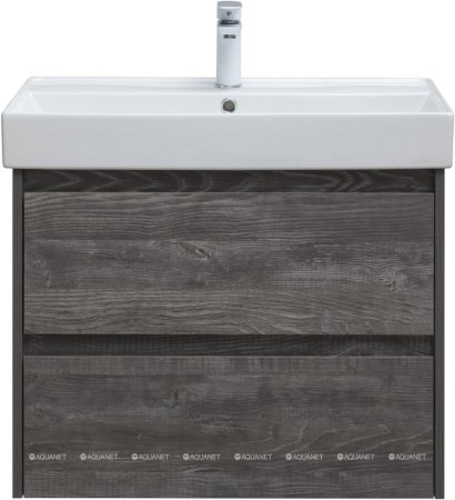 Тумба с раковиной Aquanet Nova Lite 75 дуб серый (2 ящика) 